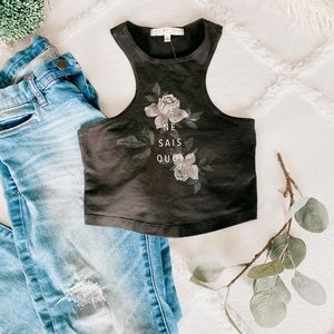 UO Truly Madly Deeply Black Crop Top